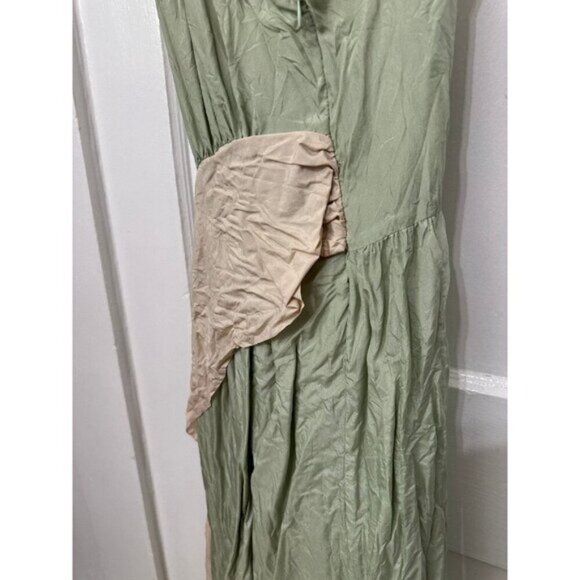 Ruth Crinkle Silk Colorblock Maxi Dress - Size 4 - Picture 7 of 10
